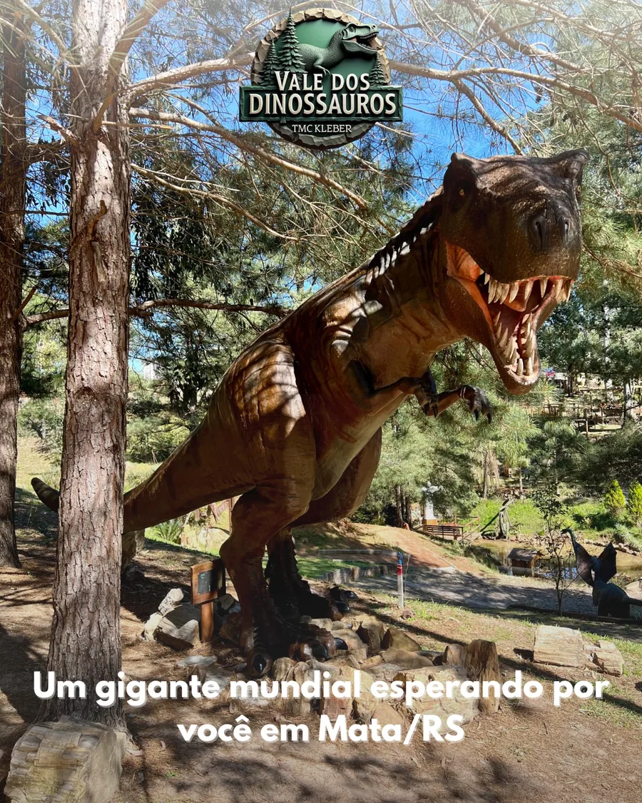 Quem aí é fã do icônico Tyrannosaurus rex? 🦖✨ Embora o T-Rex tenha vivido na América do Norte e não na nossa…